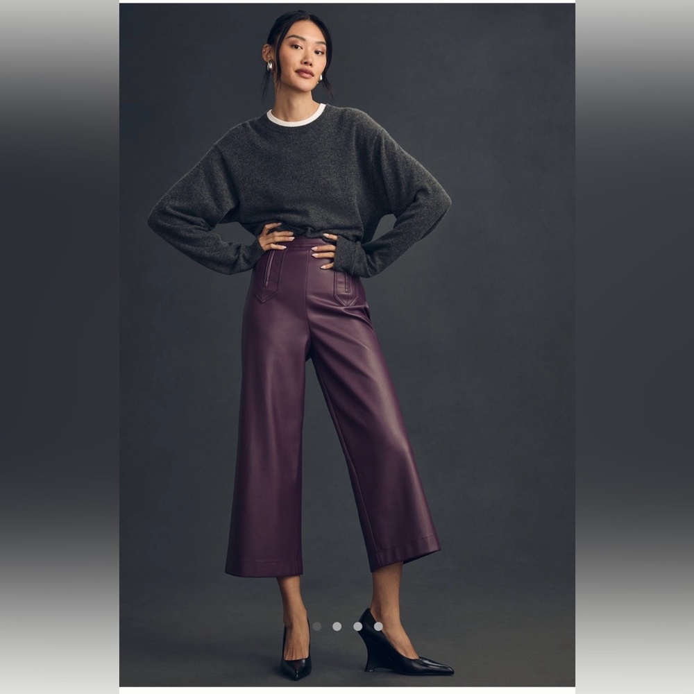 Avec Les Filles Wide-Leg Faux Leather pants
